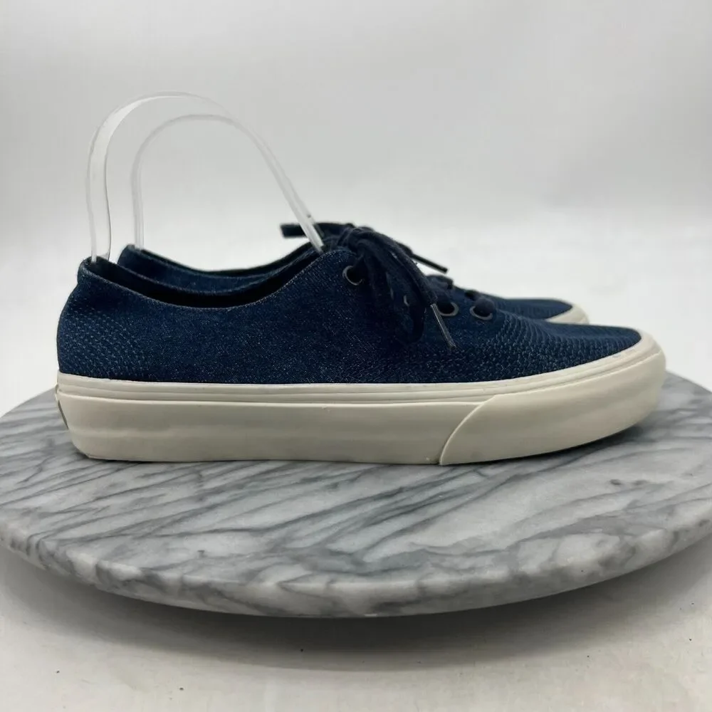 Vans Denim Sneakers Womens 8 Blue Skateboard Shoes Low Top Lace Up Skate Shoe